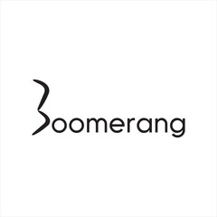 Boomerang word design concept of letter B with boomerang symbol - obrazy, fototapety, plakaty