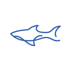 shark monoline line art logo vector icon illustration