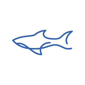 recommend clip art: shark monoline line art logo vector icon illustration