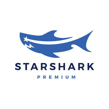 shark star stars logo vector icon illustration