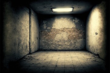 Fototapeta na wymiar Old empty, grunge basement room, ai generated