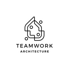 house home people human team work family logo vector icon illustration