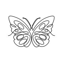 continuous one line art of butterfly