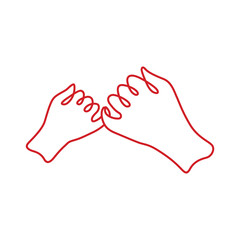 pinky swear promise dad and son daughter little finger hand logo vector icon illustration