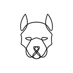 continuous one line art of dog