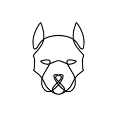 continuous one line art of dog