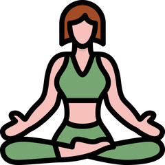 padmasana line filled icon