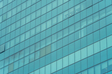 Aqua office building glass window