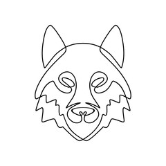 continuous one line art of fox