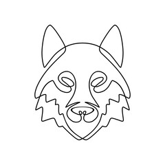 continuous one line art of fox