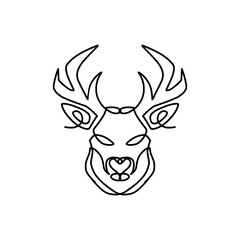 continuous one line art of deer