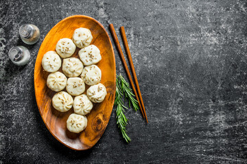 Traditional dish of manta dumplings with meat and spices.