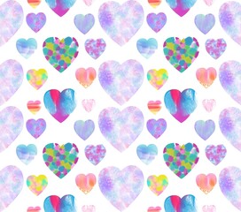 Line art of heart seamless pattern background.