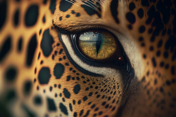 beautiful photo of a jaguar eye, jaguar close-up