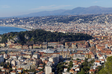 Fototapeta na wymiar La vue sur Nice depuis le Mont Boron, France, Côte d'Azur