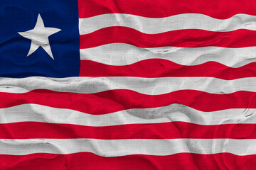 Fototapeta premium National flag of Liberia. Background with flag of Liberia.