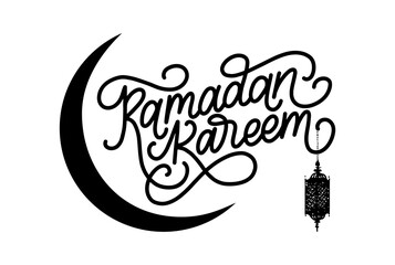 Ramadan Kareem lettering for greeting card, poster