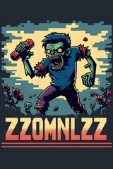 zombie retro poster