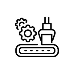 Fototapeta premium Plate rolling machine olor line icon. Metal work.