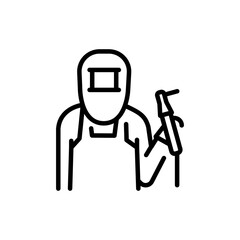 Welder olor line icon. Metal work.