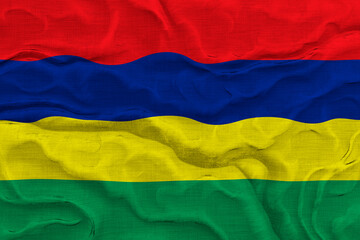 National flag of Mauritius. Background  with flag of Mauritius.