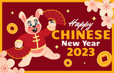 Fototapeta na wymiar chinese new year celebration with rabbit