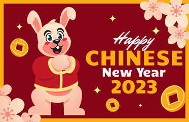 Obraz na płótnie Canvas chinese new year celebration with rabbit