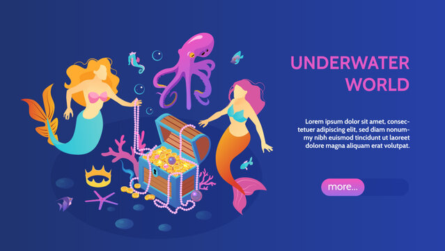 Underwater World Mermaids Banner