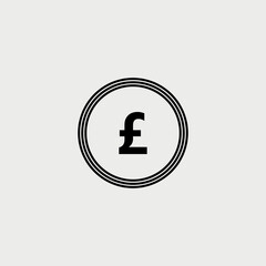 pound coin icon. vector illustration finance or payment symbol. cash icon 