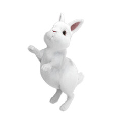 2023 干支 ウサギ うさぎ 兔 新年 年賀状 3D CG 飛躍 跳躍 3DCG 透過PNG