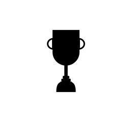 trophy icon vector. success and reward illustration symbol in black silhouette. 