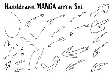 マンガ風手書きの矢印 ベクターイラスト セット