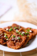 Spicy braised tofu (Dubu Jorim), Korean side dish