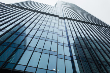 Modern black business glass building. Economy and developer. Real estate