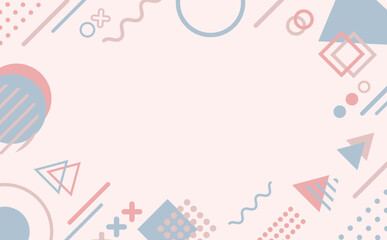 くすみカラーのメンフィス柄フレーム