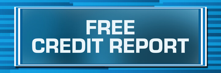 Obraz premium Free Credit Report Blue Lines Background Gradient Box Text 