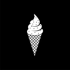 Iice cream icon isolated on  black background