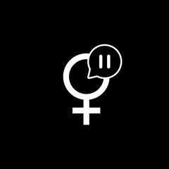 Fototapeta premium Menstrual Pause icon isolated on black background.