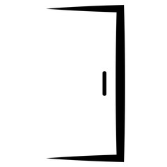 Door open logo, icon door house, outline close office frame