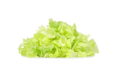Heap of sliced green lettuce isolated on transparent background. PNG
