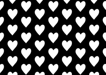 White heart with black background 