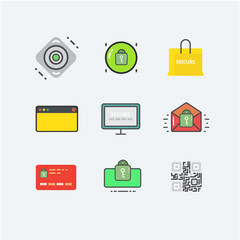Set Icon Cyber Data Security