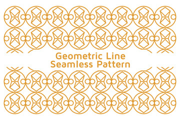 Geometric Line Seamless Pattern Design on White Background