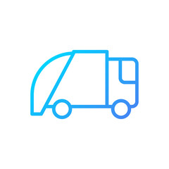 Waste disposal pixel perfect gradient linear vector icon. Garbage management. Transportation of trash to landfill. Thin line color symbol. Modern style pictogram. Vector isolated outline drawing
