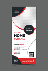 Roll up banner for real estate, home for sale real estate roll up banner, pull up banner template