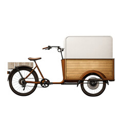 Vélo cargo pour les livraisons écologique en agglomération - illustration IA et retouchée.