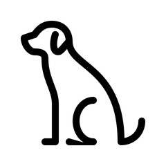 Dog outline icon. Editable stroke. Vector graphics