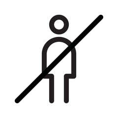 No people outline icon. No mam entry line sign. Editable stroke. Vector graphics