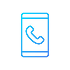 Mobile phone pixel perfect gradient linear vector icon. Telecommunication service. Mobile calling provider. Smartphone. Thin line color symbol. Modern style pictogram. Vector isolated outline drawing