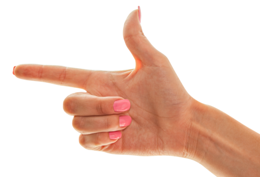 Female hand with forefinger